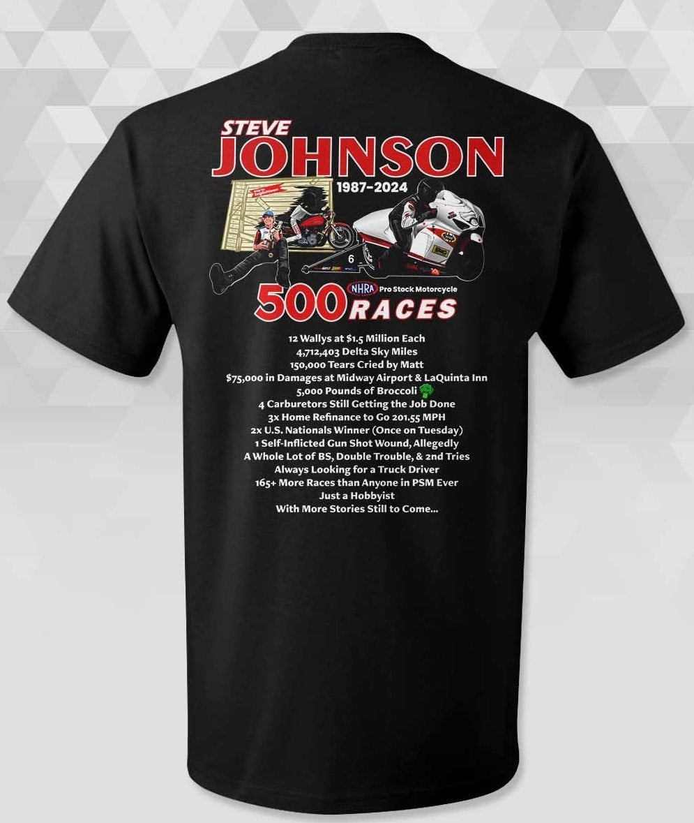 Steve Johnson 500 Races Shirt | Steve Johnson Racing